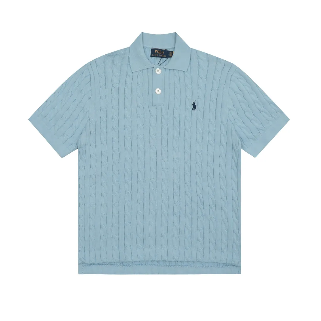 🅿️176 "Top quality" DS022# (not off the shelves all year round) [Ralph Lauren POLO lapel solid color pony embroidered logo knitted short sleeves] ✅Ralph Lauren Ralph Lauren classic basic versatile cardigan knitted short sleeves for all seasons ✅Main supplier platform live broadcast Wholesale entities Replenish when out of stock Not off the shelves ✅ZP quality 1:1 version Scan the code to enter the GF website Counter quality ✅Detailed quality The only one in Guangzhou Imported quality cotton yarn, focusing on high-end, cost-effective, good quality needless to say ✅The version is restored to the original order. The maximum size can be worn up to 160 pounds. Loose, comfortable and stress-free. ✅The upper body is simple and easy to match. A must-have for goddess ootd. Good-looking clothes are never picky. Must-have items in goddess wardrobe recommended. Size: S-L. Color: White, gray, light pink, light blue, yellow, khaki, purple, colorful blue, navy, black, Chinese red.